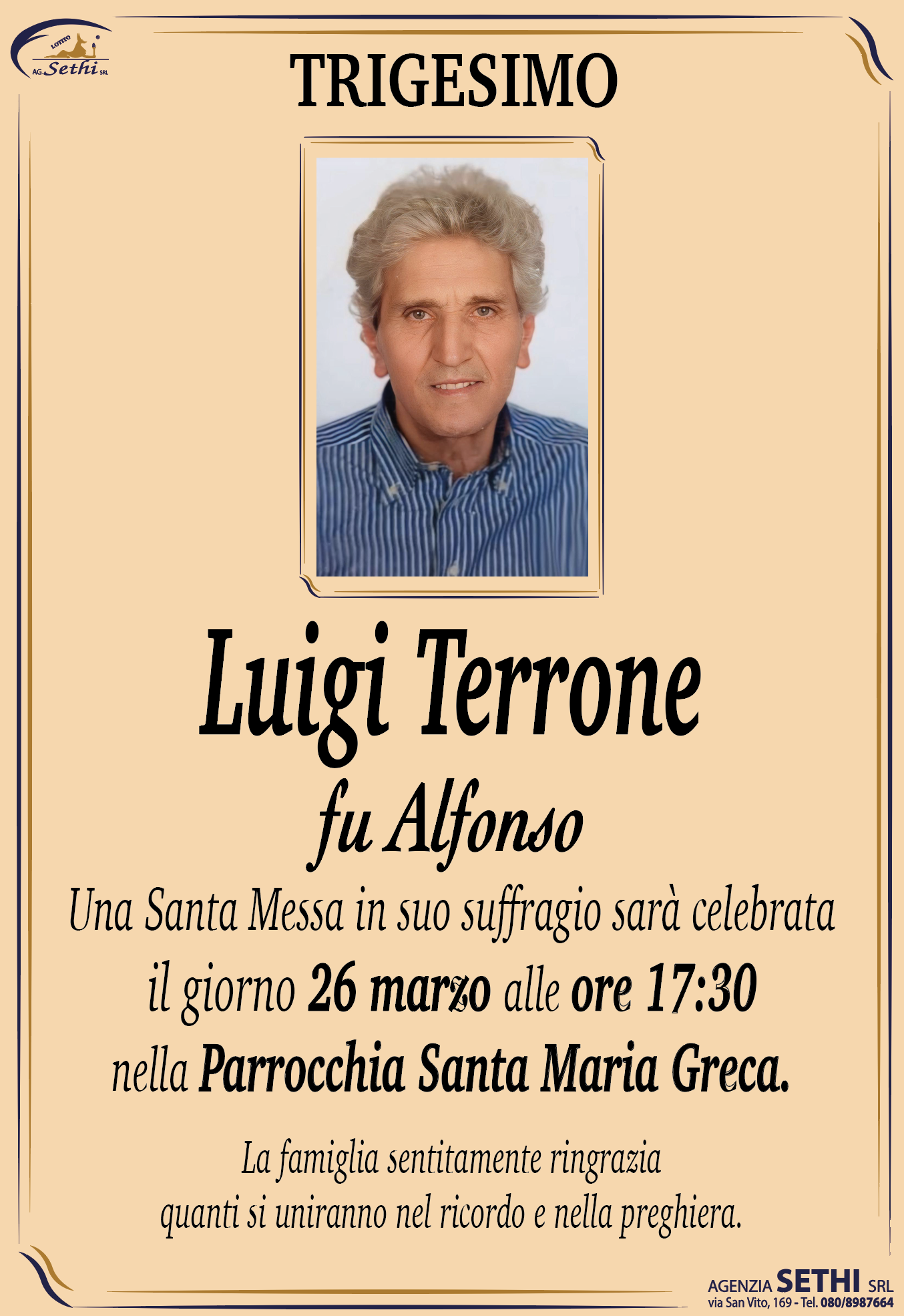 Trigesimo Luigi Terrone fu Alfonso