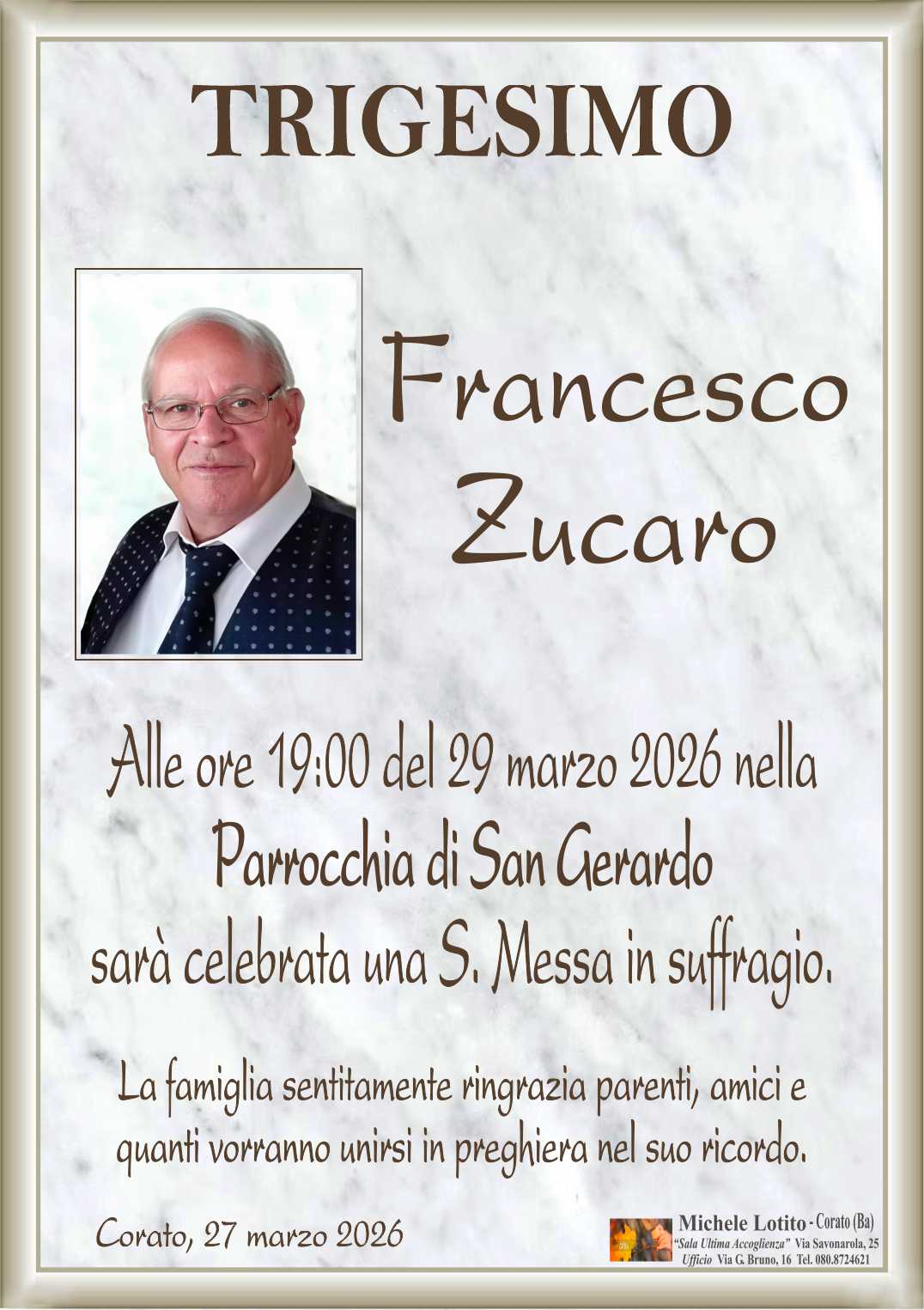 Trigesimo FRANCESCO ZUCARO
