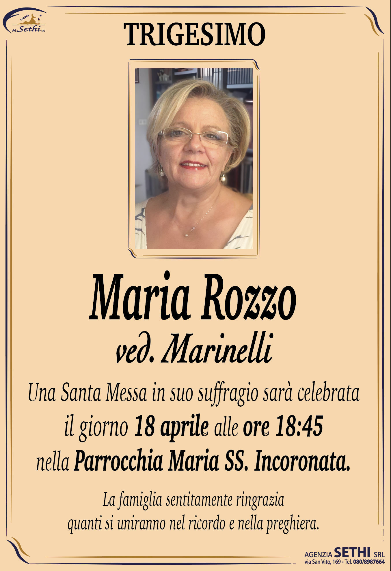 Trigesimo Maria Rozzo ved. Marinelli