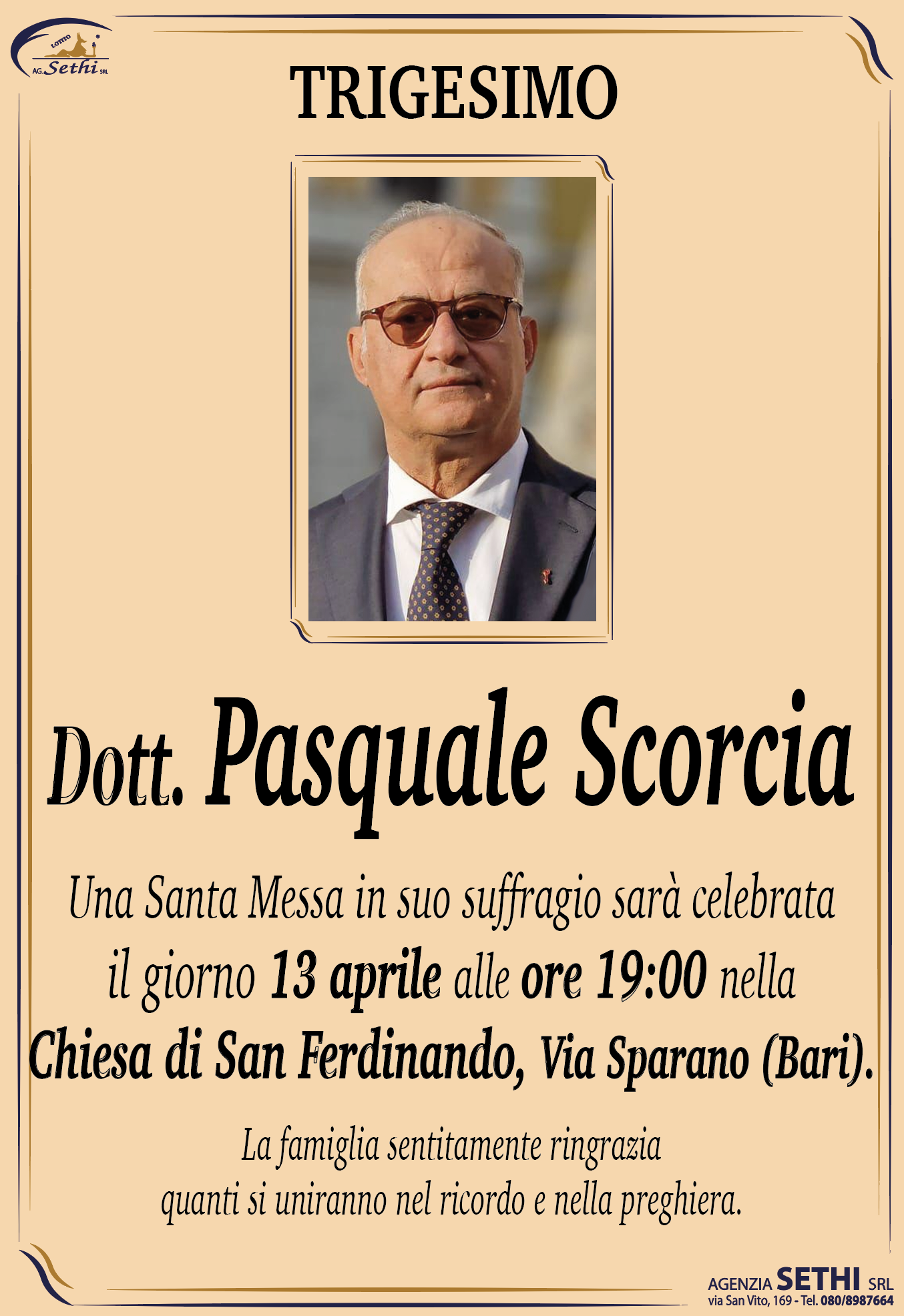Trigesimo Dott. Pasquale Scorcia (Dirigente Medico)