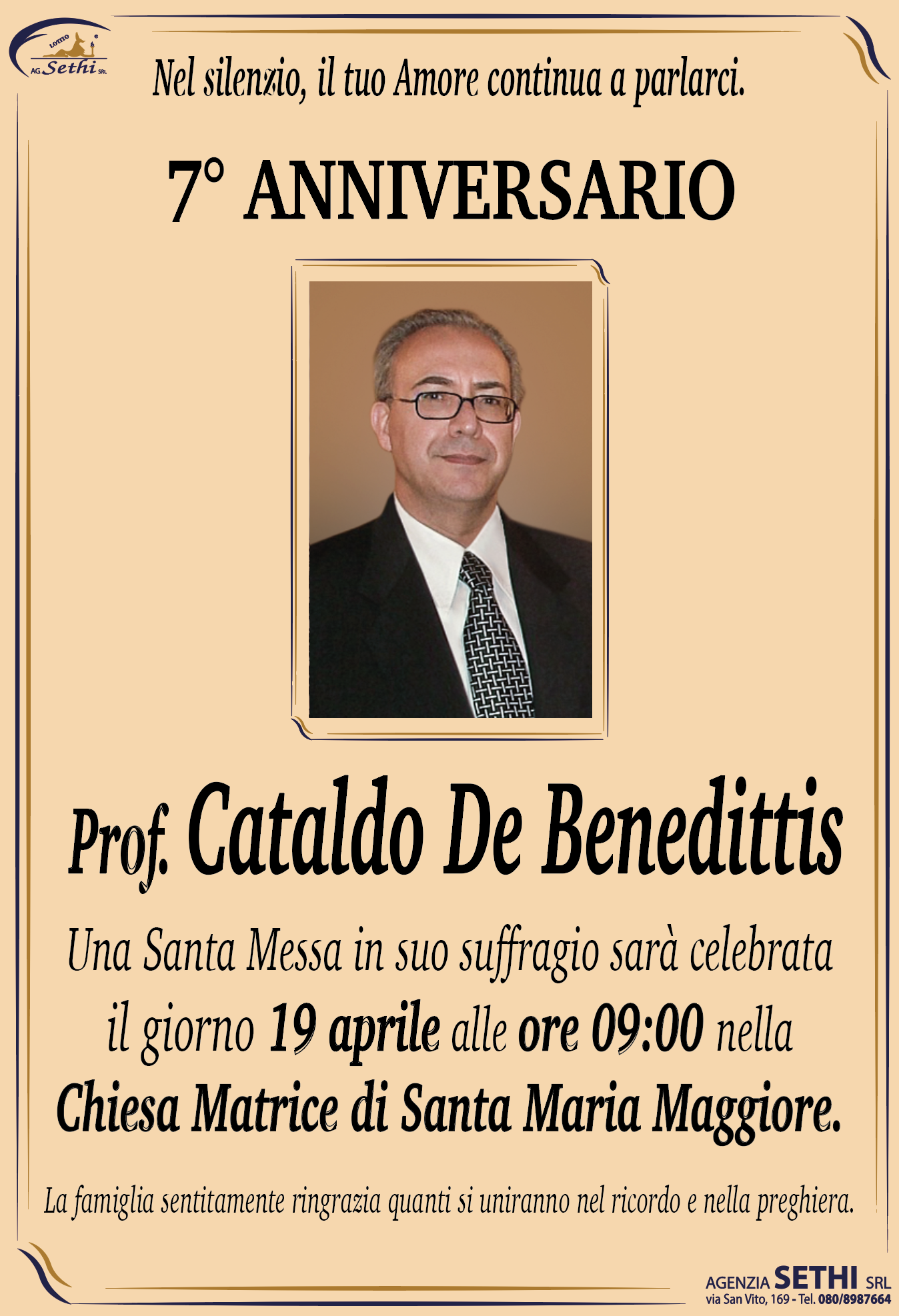 7° anniversario Cataldo De Benedittis
