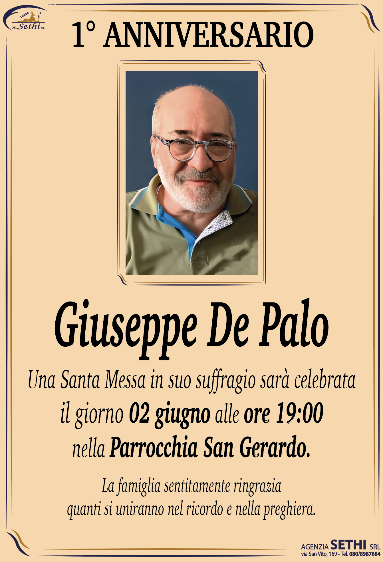 1° anniversario Giuseppe De Palo