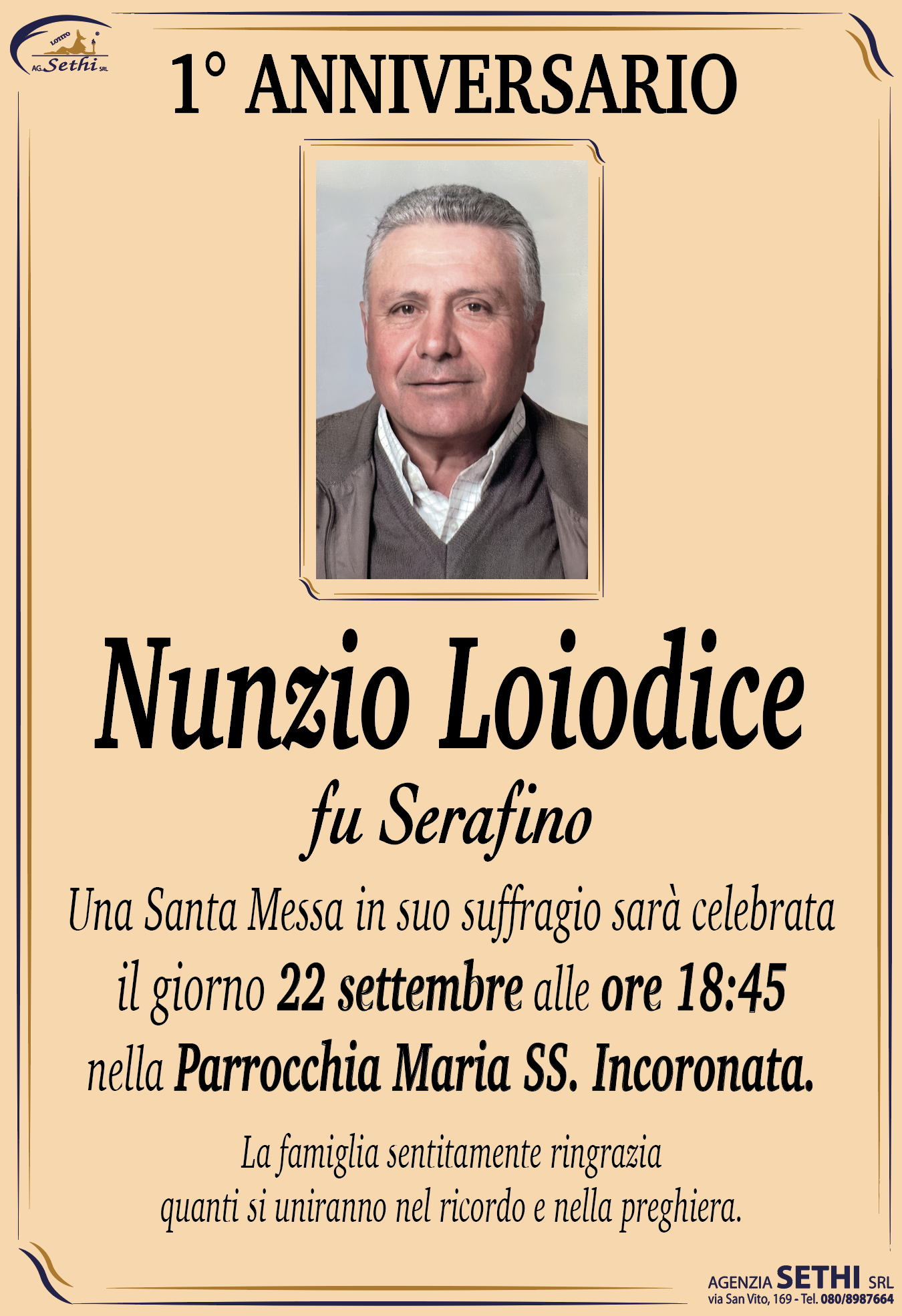 1° anniversario Nunzio Loiodice fu Serafino