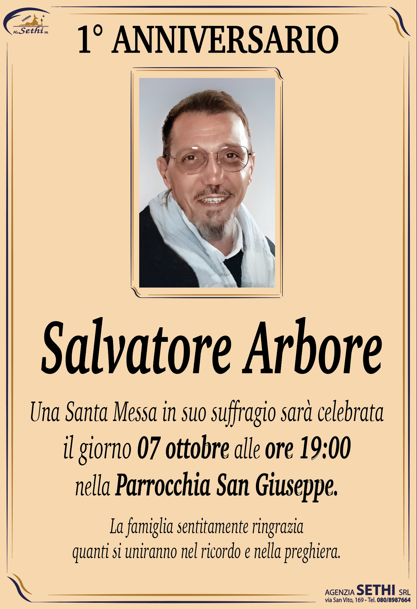 1° anniversario Salvatore Arbore (Muratore)
