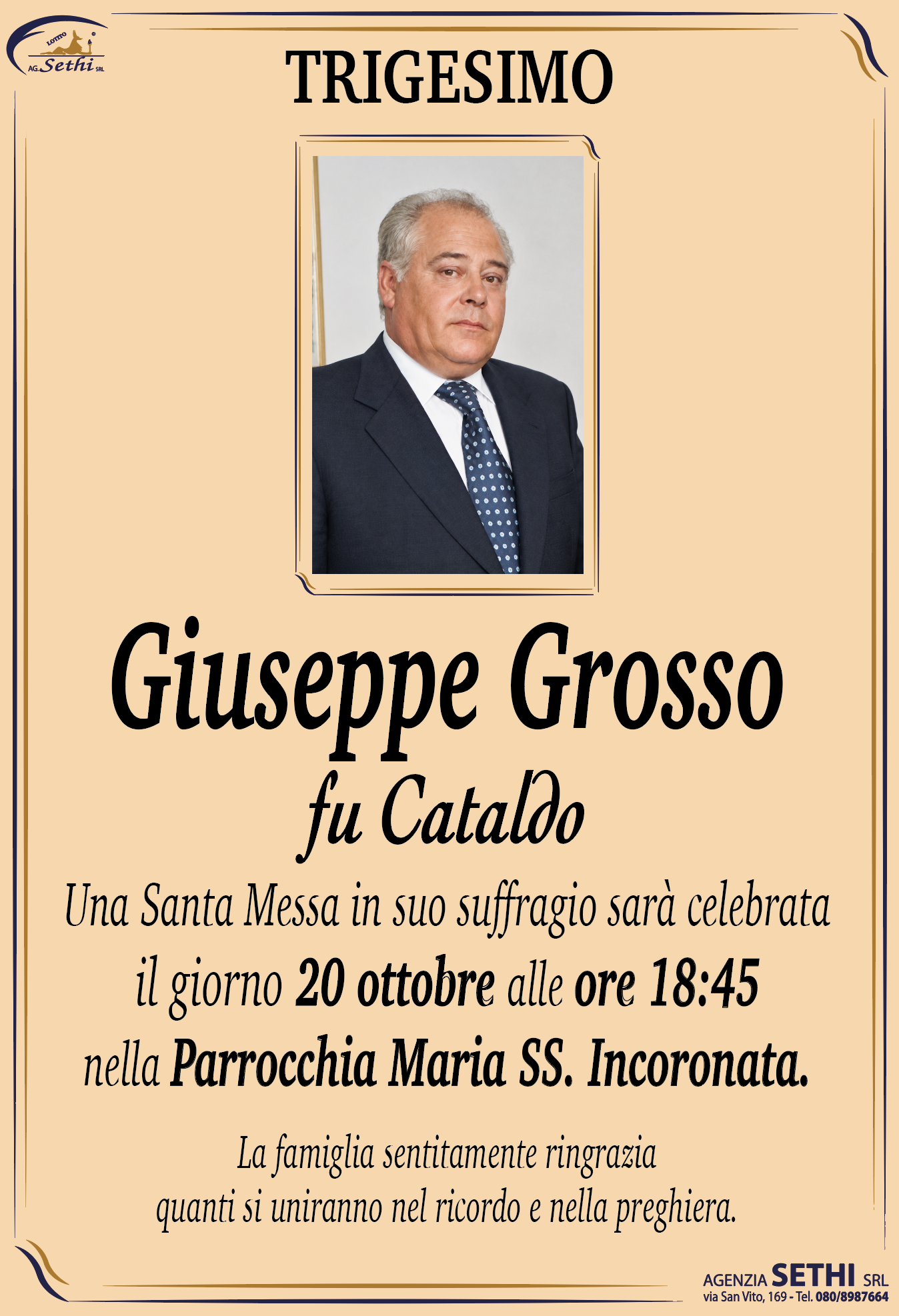 Trigesimo Giuseppe Grosso fu Cataldo